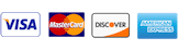 We accept Visa, Mastercard, American Express, Discover